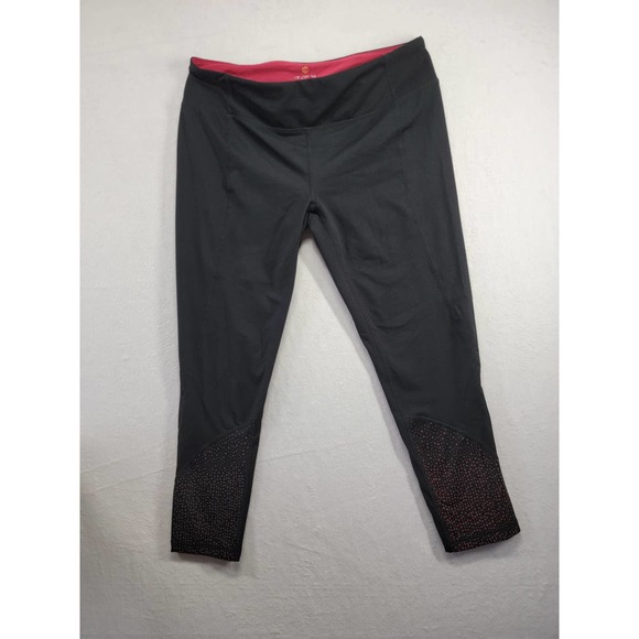 Black and Raspberry Tangerine Capri Athletic wear Sz M - Picture 1 of 8